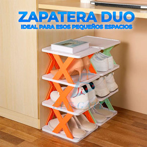 Scarpiera Doppia in Plastica Moderna e Minimalista con Tavolino Accessorio, Convertibile, Pieghevole e Facile da Montare, Arredamento per la Casa - Product Image 6