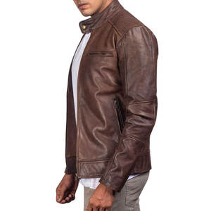 Gran oferta, chaqueta de invierno de cuero personalizada de calidad superior para hombre, nuevo estilo, piel de vaca, el mejor diseño, chaquetas de cuero teñido liso - Product Image 4