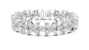Marquise & Round Lab-Grown Diamond <b>Bracelet</b> in 14K White Gold for Women Luxury Certified Bridal Wedding Anniversary Gift - Product Image 1