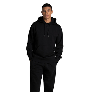 Venta al por mayor 2 uds 100% algodón pulóver sudaderas con capucha hombres logotipo personalizado bordado polar ropa de invierno bolsillo serigrafía liso teñido - Product Image 1