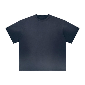 Custom Boxy Fit Boxy T-shirt Cropped Casual Acid Washed Vintage Shirts Wholesale Streetwear Unisex Clothing High Quality - Product Image 2