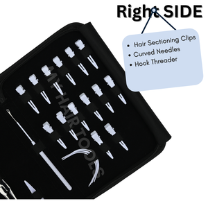 Stylist <b>Hair</b> <b>Extension</b> Tools with Curved Needles <b>Beads</b> Remover Plier <b>Hair</b> Parting Finger Micro Ring Crimp Tool & Duckbill Clips - Product Image 4