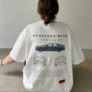 Camiseta Gráfica de Carreras de Fórmula Ferrari, Algodón Premium, Diseño Deportivo, Corte Holgado, Estampado de Alto Impacto, Uso Diario - Product Image 1