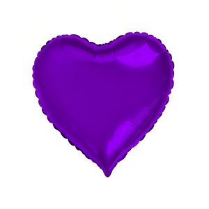 Globos de Corazón Metalizados para Fiesta, Color Morado, 24 Pulgadas, Bolsa de 12 Unidades - Product Image 2