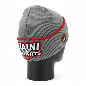 Gorro de invierno para mujer Premium GSM lana Rib Knit elástico gris puños sombrero personalizado 3D bordado Logo Jacquard gorros gorra - Product Image 5