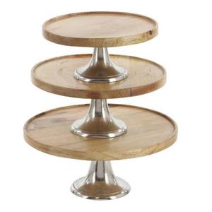Décoration de table de qualité durable, plateau tournant pour gâteau, support arrondi en finition nickelée pour les mariages et l'hôtellerie - Product Image 3