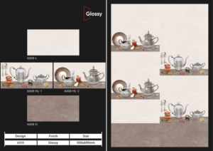 Carreaux de mur en céramique exclusifs 300x600mm pour salle de bain et cuisine, finition brillante mate, surface sculptée effet sucre, application murale - Product Image 3