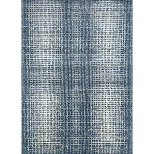 Tapis en laine et soie noué à la main Uvenuti AIWS-3004 bleu, abstrait, pour la maison, le couloir, le salon, la chambre à coucher, design rectangulaire en patchwork, fait main - Product Image 1
