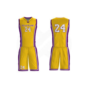 Ensemble de maillot de basket-ball personnalisé de haute qualité, logo brodé, maillot de basket-ball réversible cousu, ensemble de shorts - Product Image 2