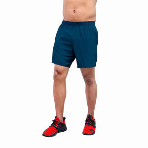 Pantalones cortos de malla para caballeros recién llegados de buena calidad en color azul, pantalones cortos de calle lisos para adultos al por mayor con servicio OEM - Product Image 3