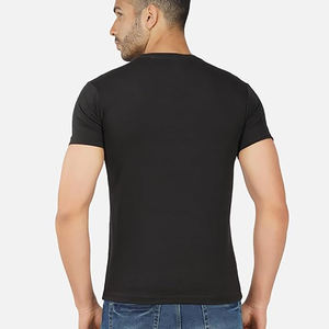 Couleur noire conception personnalisée hommes T-Shirts étés léger coton bio respirant décontracté T-Shirts qualité d'exportation 2025 - Product Image 5