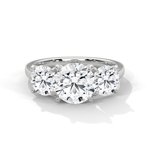 Anillo de Compromiso de Plata de Ley 925 con 3 Piedras de Circonita Cúbica de Corte Brillante Redondo de 2.0 ct - Product Image 1