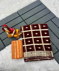 Sari elegante de gasa para mujer con diseño de impresión elegante y ropa de boda exclusiva para ocasiones especiales - Product Image 3