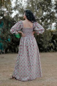 Vestidos largos Vintage para mujer, nueva moda, manga larga, cintura alta, estampado, Color de golpe, vestidos Midi para mujer, ropa informal de playa para mujer - Product Image 3