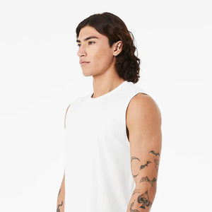 Camiseta sin Mangas Personalizada para Hombre, Mezcla de Tres Materiales, Algodón, Estampada, Informal, Deportiva, para Gimnasio, Yoga - Product Image 1