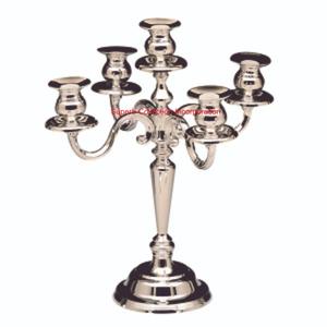 Candelabro de hierro y latón de 5 brazos, candelabro hecho a mano, diseño moderno ecológico para bodas y decoración de mesa de Navidad - Product Image 3