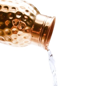 Botella de agua de cobre martillado de 900ml, tapa a prueba de fugas de radicales libres para agua hirviendo - Product Image 2