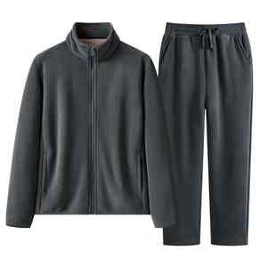 Ollie Men's Casual Winter Sports Suit Breathable Shearling Style Pants & Thickened Fleece Jacket in Thermal Fabric tracksuit - Product Image 5