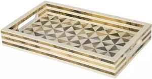 Plateau de service en bois avec poignée en métal, plateau de service rectangulaire en bois de pin vintage, décoration de mariage écologique pour le café et le thé - Product Image 3