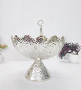 แท่นวางโชว์ชามผลไม้แฟนซีแผ่นอลูมิเนียมนิกเกิล100% ดีที่สุดจากผู้ผลิตอินเดีย - Product Image 6