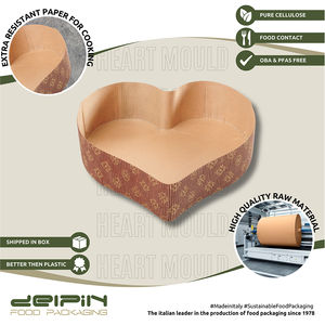 Moldes para Tartas en forma de corazón personalizables hechos en Italia Celulosa pura Antiadherente Apto para microondas y horno - Product Image 3