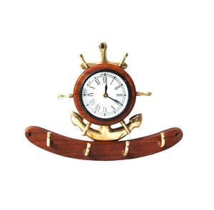 Nouvelle arrivée Design moderne tenture murale nautique en bois bateau ancre horloge MDF Premium horloge avec vernis brillant - Product Image 6