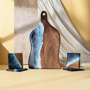 Planche à découper en bois avec poignée, lavable au lave-vaisselle, écologique, antibactérienne, en résine, planche à découper pour le fromage, de haute qualité - Product Image 5