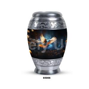 Venta caliente de aluminio Sparrow Keepsake Cremación Urna para adultos para cenizas humanas con bolsa de terciopelo gratis - Product Image 6