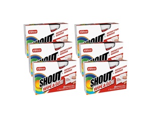 Lingettes détachantes instantanées Shout Wipe & Go, paquet de 12, lot de 6 - Product Image 1