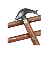 Canne de marche en bois massif avec poignée en laiton sculptée en forme de tête de cheval, style antique, faite à la main, pour homme, support de marche extérieur, tailles personnalisées