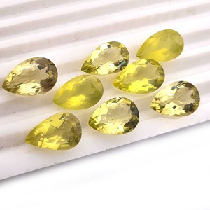 Lote de piedras preciosas de cuarzo limón natural, mezcla de pera cortada, joyería suelta facetada amarilla, 4x6-12x16mm para hacer - Product Image 3