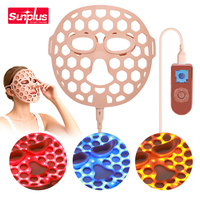 Masque de luminothérapie sans fil SunPlus, masque facial LED, masque à lumière rouge et appareil de beauté LED en silicone pour le cou, fabricant
