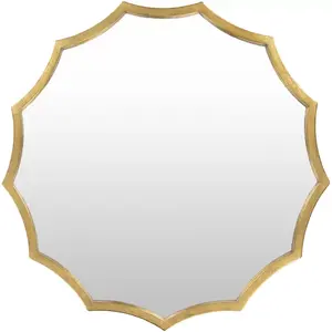 Modern <b>Gold</b> Metal <b>round</b> Decor Art Iron Deco Wall Decorative <b>Mirrors</b> for Home Living Room and Bedroom - Product Image 1