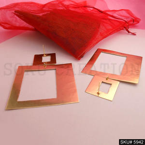 Handmade Designer Gold Plated Statement Drop <b>Earrings</b> SKU5942 <b>Fashion</b> <b>Dangle</b> Jewelry - Product Image 5