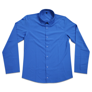 เสื้อเชิ้ตผู้ชายมาใหม่ ผ้าโพลีเอสเตอร์ 95% และสแปนเด็กซ์ 5% สีพื้น ระบายอากาศได้ดี ไซส์ใหญ่ โลโก้ด้านหน้า เสื้อสไตล์เก๋ จากบังกลาเทศ - Product Image 1
