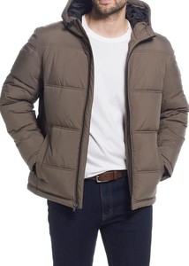 Veste d'hiver matelassée pour homme, streetwear, personnalisée, OEM, gaufrée, imperméable, col montant, fermeture éclair, rembourrage 100% polyester, devant - Product Image 3