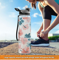 Bouteille d'eau portable en Tritan avec impression UV personnalisée, sans BPA, anti-fuite, avec paille, pour le sport haut de gamme