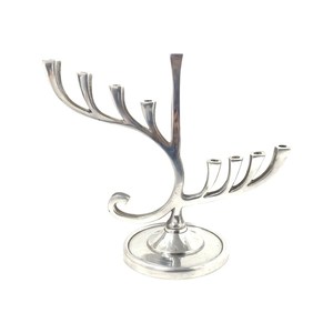 Judaica NICKEL FINISH ทันสมัย chanukah menorah - Product Image 3