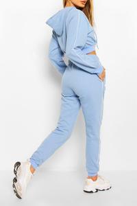Ensemble de survêtement deux pièces pour femmes, sweat-shirt court et pantalon de jogging, tenue décontractée, logo personnalisé - Product Image 5