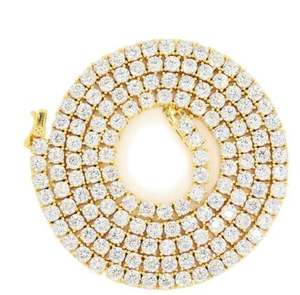 Cadena Cubana Hip Hop para Hombre con Moissanita VVS1 y Plata de Ley 925, Colgantes y Dijes de Oro Blanco de 14K para Fiesta - Product Image 1