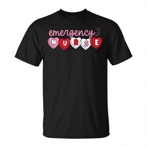 Camiseta del Día de San Valentín para Enfermeras de Emergencias (ER/ED) con Diseño de Corazón, Ropa Promocional - Product Image 2