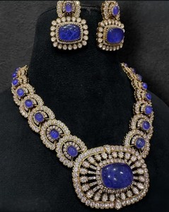 Venta caliente Kundan collar pendientes conjunto nupcial collar pendientes chapado en oro joyería declaración collar conjunto joyería - Product Image 2