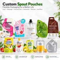 Vente en gros de pochette de liquide debout personnalisée avec bec pour jus pochette de bec latéral 300ml 200ml 150ml 100ml 50ml Cartoon