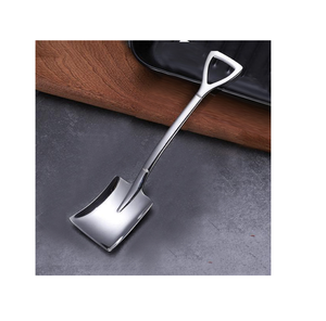 Cuchara pala de acero inoxidable única Cucharas de pala de metal reutilizables Cuchara de postre de acero inoxidable Venta más vendida - Product Image 2