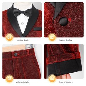 Novedades Ocasión formal Shine Boys Suit Guapo Inglaterra Flower Boy Host Ropa Caminar Piano Performance Blazer Suit - Product Image 6