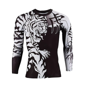 UPF 50 Custom Logo Rash Guard Mma Compression Shirt Short Sleeve UV Protective Sublimation <b>Printing</b> for Men - Product Image 3