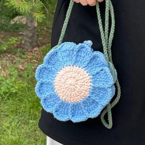 Sac à bandoulière ajustable en laine tissée à la main pour femme, nouvelle collection 2025, style frais et tendance, avec fermeture à bouton, sac fini - Product Image 5