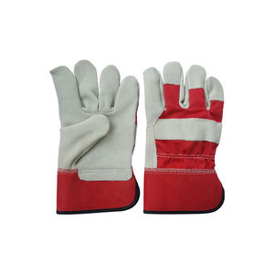 Guantes DE TRABAJO Rigger Cuero de vaca dividido Palma Manguito de goma Guantes de seguridad de trabajo Guantes de trabajo de seguridad de cuero de vaca suave - Product Image 3