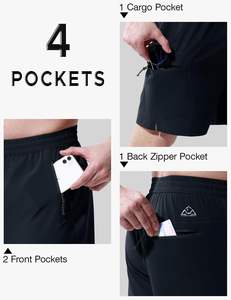 Pantalones cortos transpirables de alta calidad para hombre, pantalones cortos informales para gimnasio, nuevo diseño, pantalones cortos para correr, bolsillos en la cintura elástica - Product Image 6