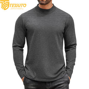 Pulls en tricot brodés pour hommes ODM 100% coton Couleur unie Motif entièrement respirant Séchage rapide Coupe-vent Haut d'hiver Confort - Product Image 1